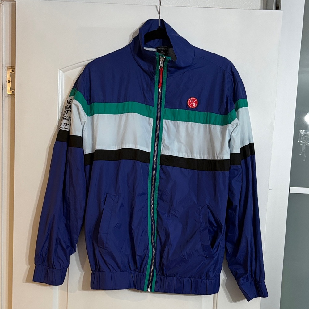 Blue and Green Men's Jacket